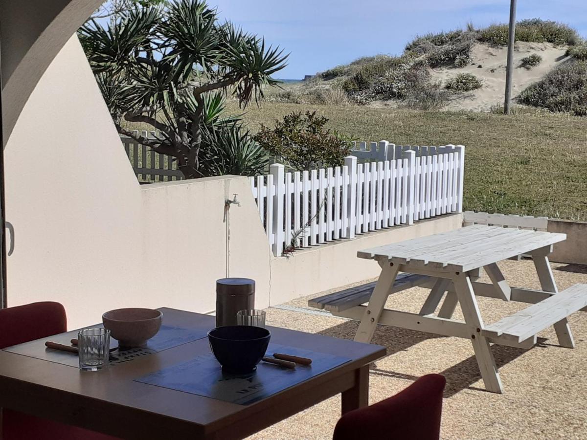 App 4 pers, accès direct plage, parking, Terrasse Agde Esterno foto