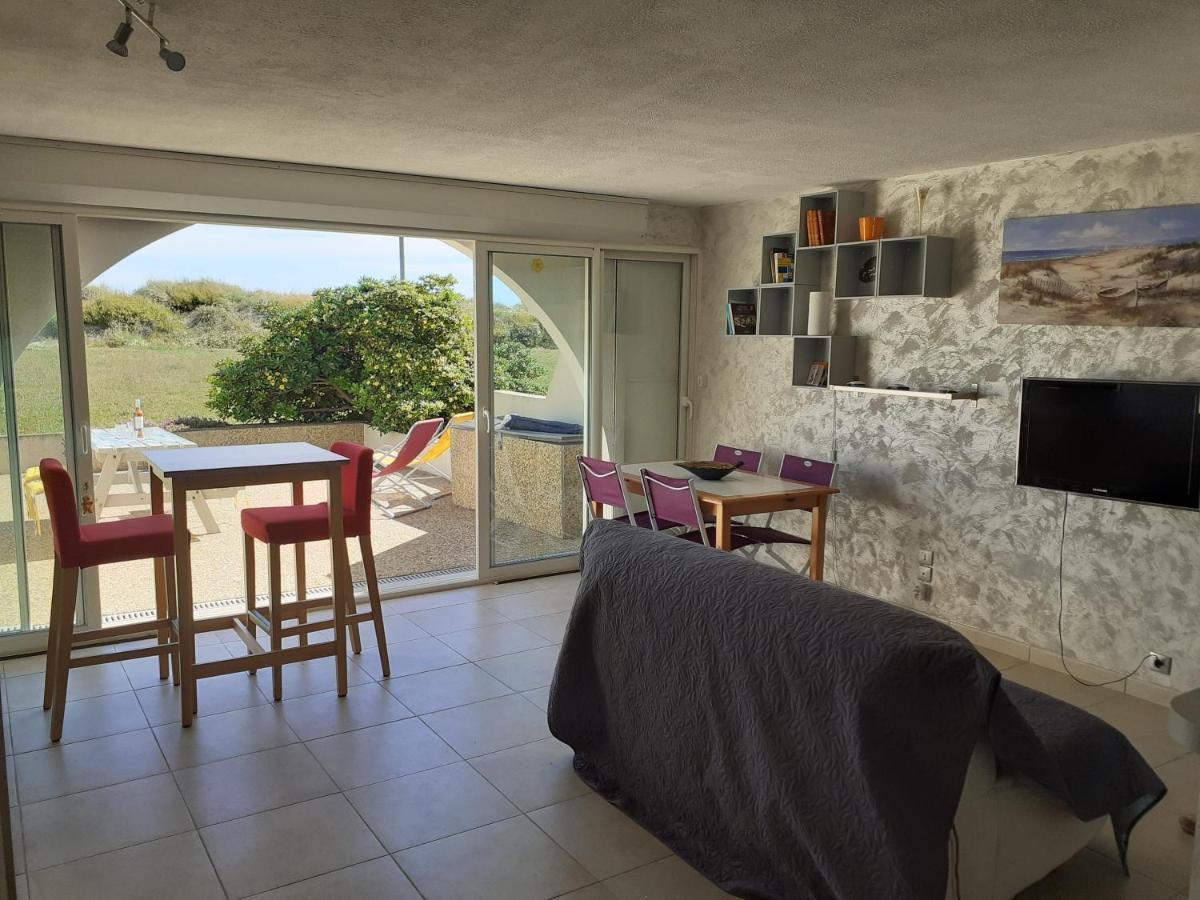 App 4 pers, accès direct plage, parking, Terrasse Agde Esterno foto