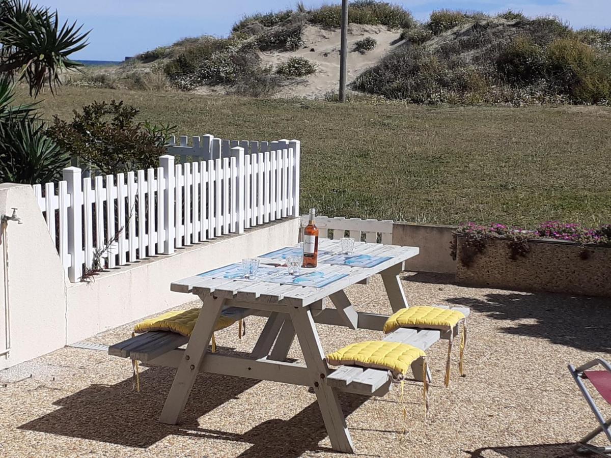 App 4 pers, accès direct plage, parking, Terrasse Agde Esterno foto
