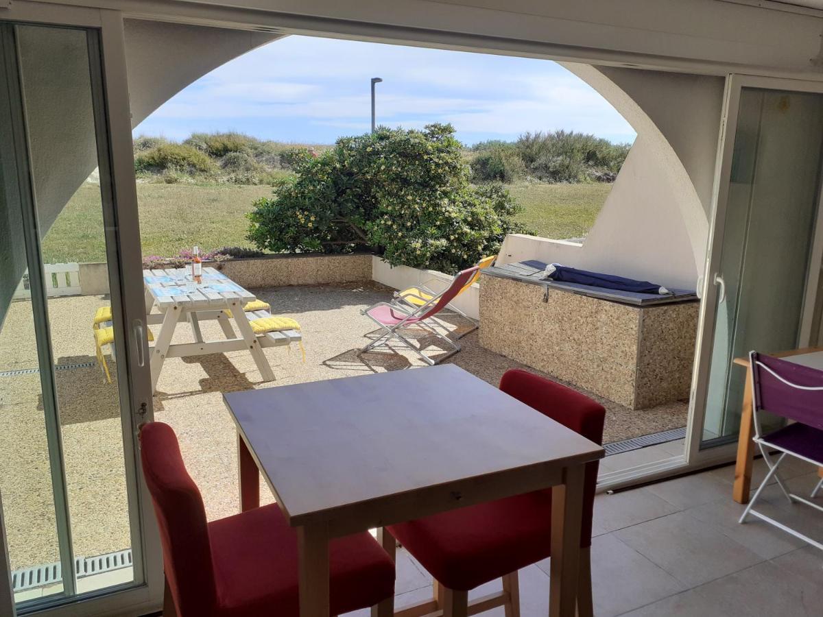 App 4 pers, accès direct plage, parking, Terrasse Agde Esterno foto