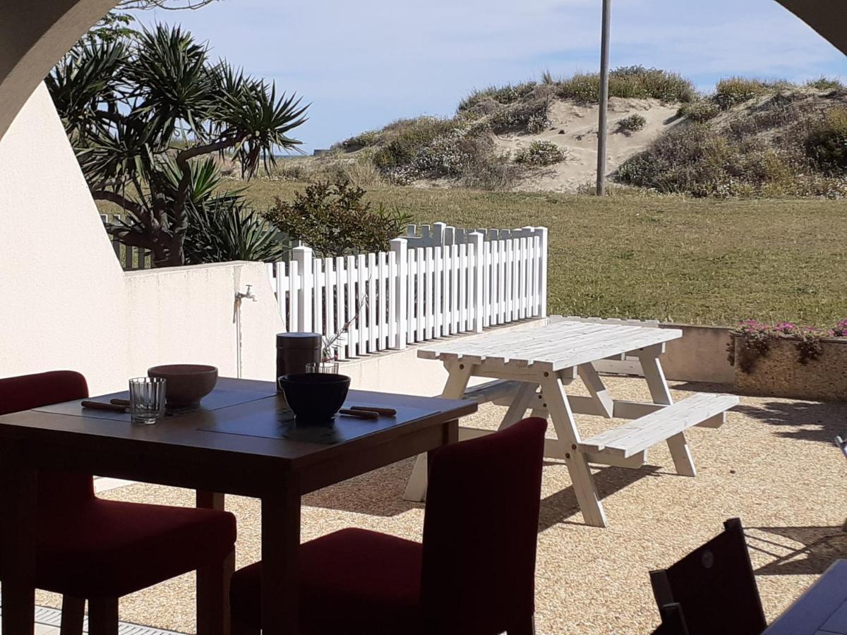 App 4 pers, accès direct plage, parking, Terrasse Agde Esterno foto