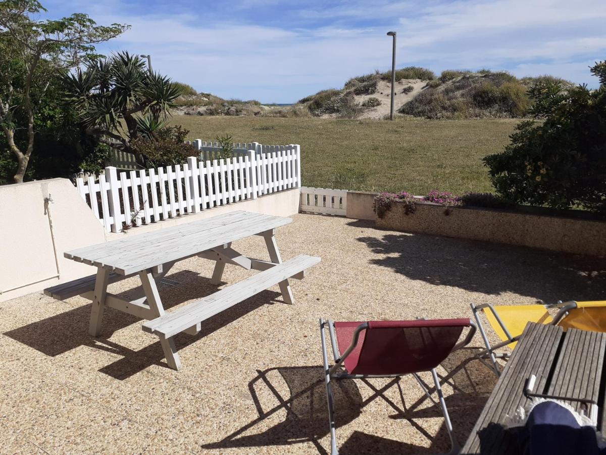 App 4 pers, accès direct plage, parking, Terrasse Agde Esterno foto